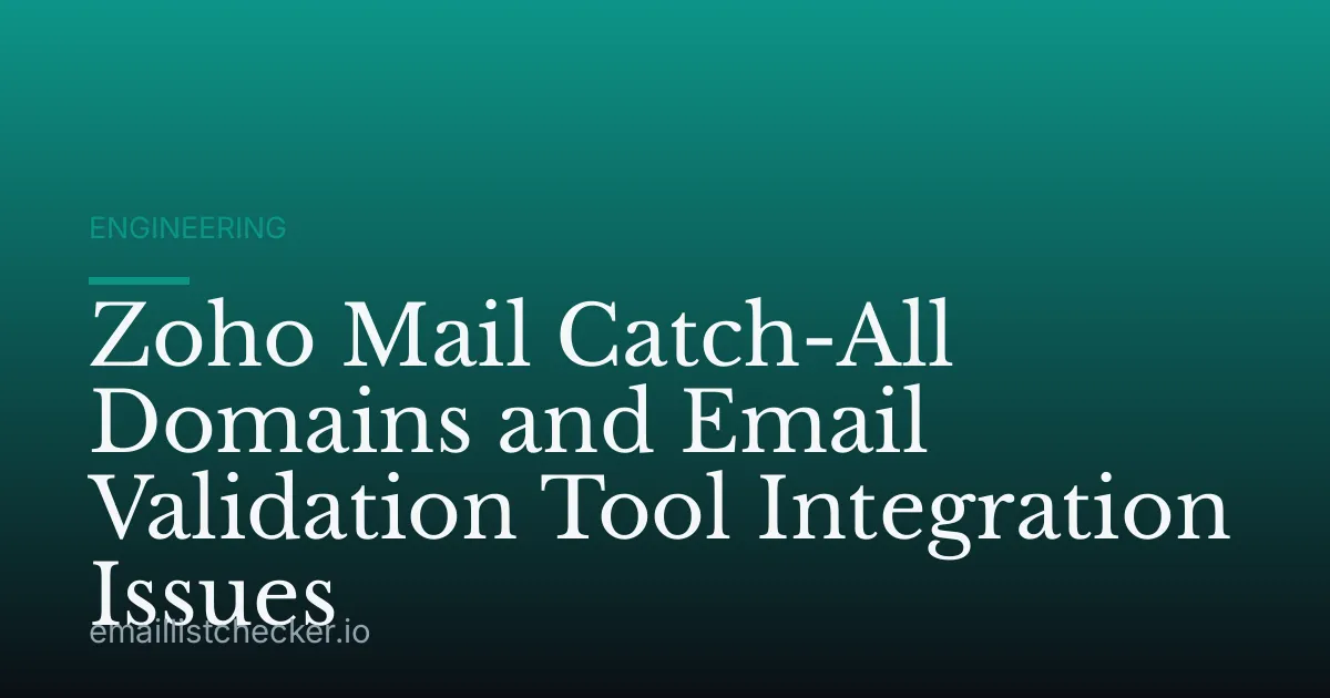 Zoho Mail Catch-All Domains and Email Validation Tool Integration Issues