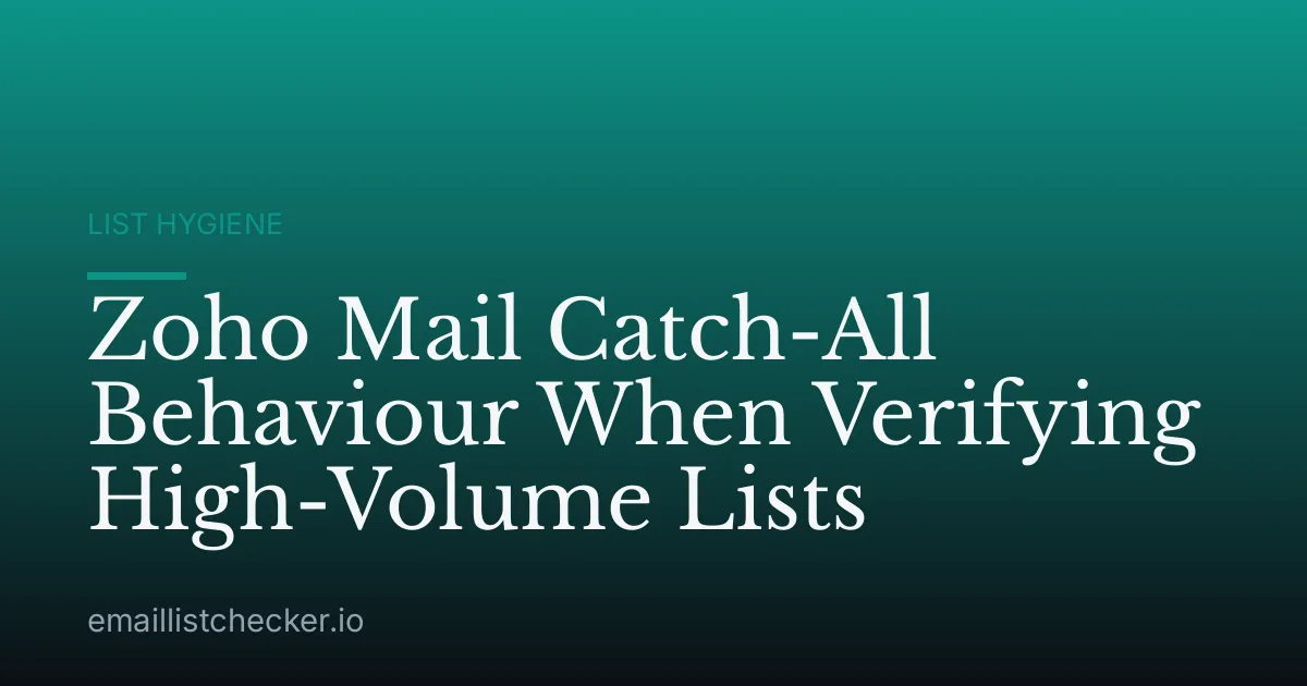 Zoho Mail Catch-All Behaviour When Verifying High-Volume Lists