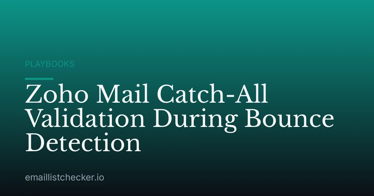 Zoho Mail Catch-All Validation During Bounce Detection