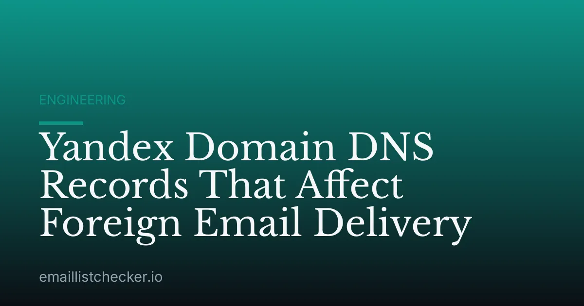 Yandex Domain DNS Records That Affect Foreign Email Delivery