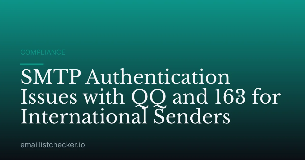 SMTP Authentication Issues with QQ and 163 for International Senders
