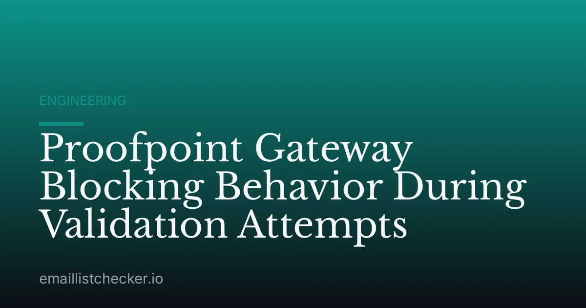 Proofpoint Gateway Blocking Behavior During Validation Attempts