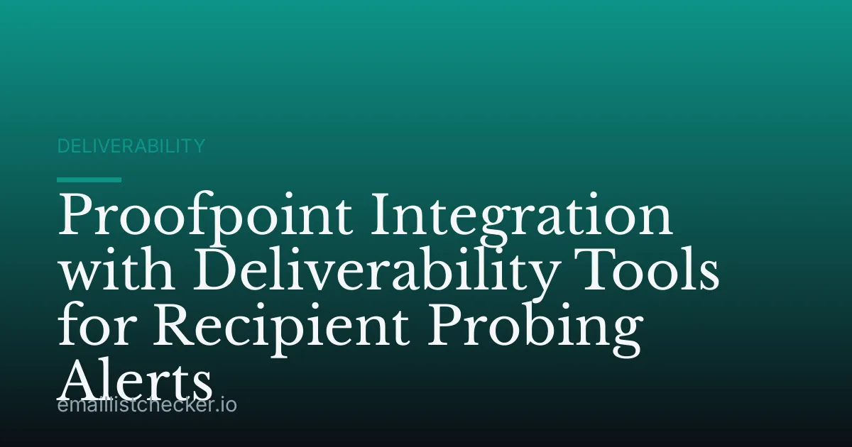 Proofpoint Integration with Deliverability Tools for Recipient Probing Alerts