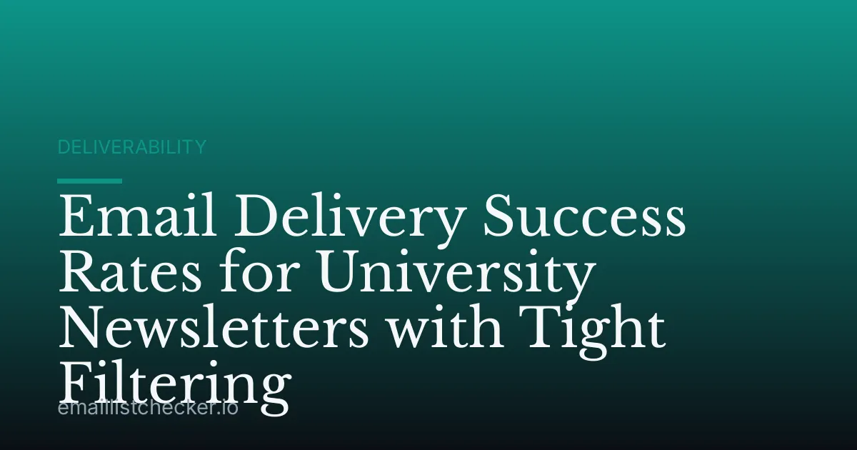 Email Delivery Success Rates for University Newsletters with Tight Filtering