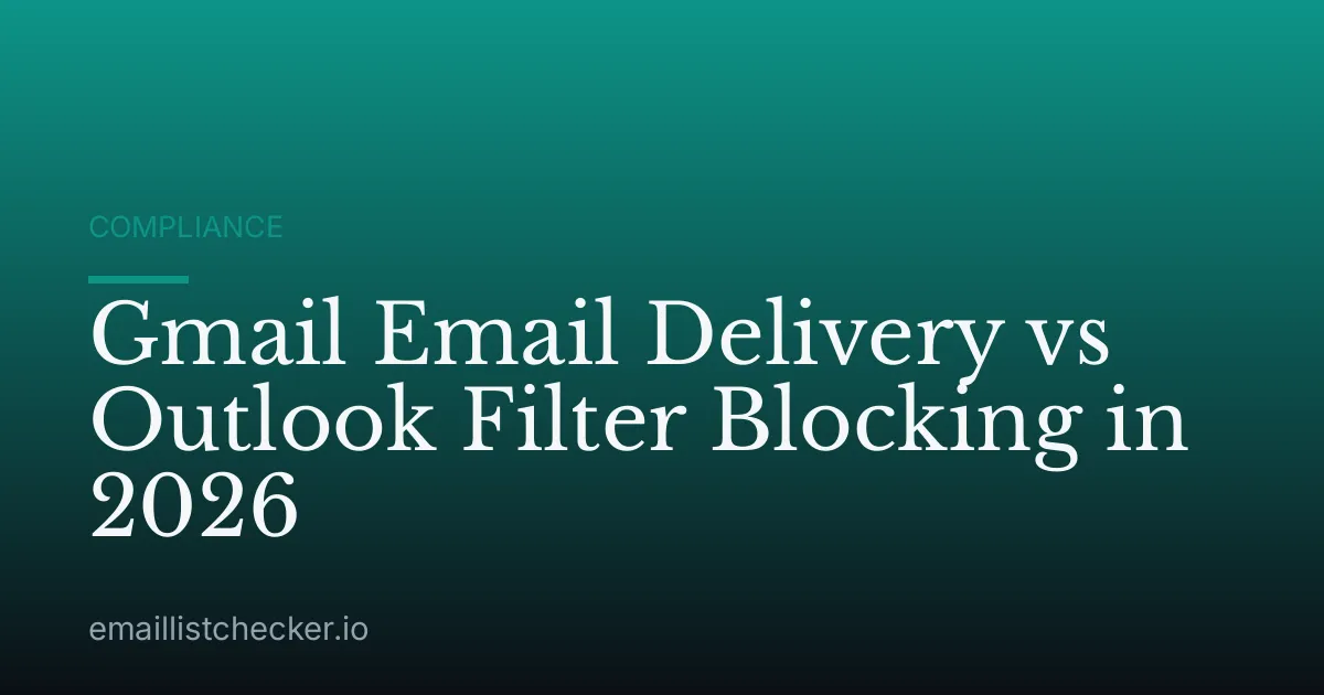 Gmail Email Delivery vs Outlook Filter Blocking in 2026
