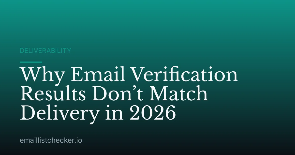 Why Email Verification Results Don’t Match Delivery in 2026