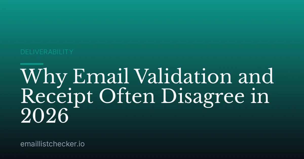 Why Email Validation and Receipt Often Disagree in 2026