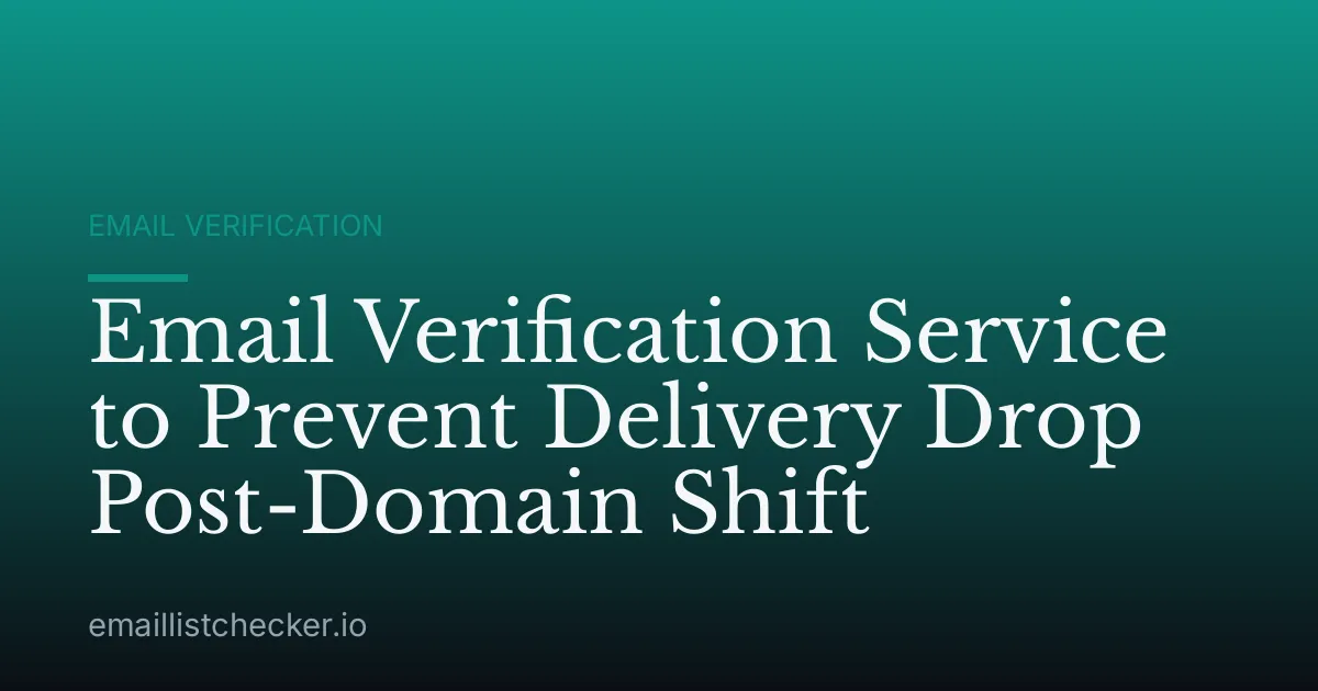 Email Verification Service to Prevent Delivery Drop Post-Domain Shift