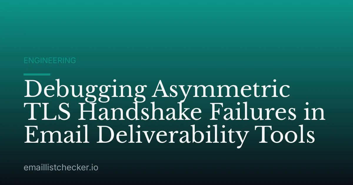 Debugging Asymmetric TLS Handshake Failures in Email Deliverability Tools