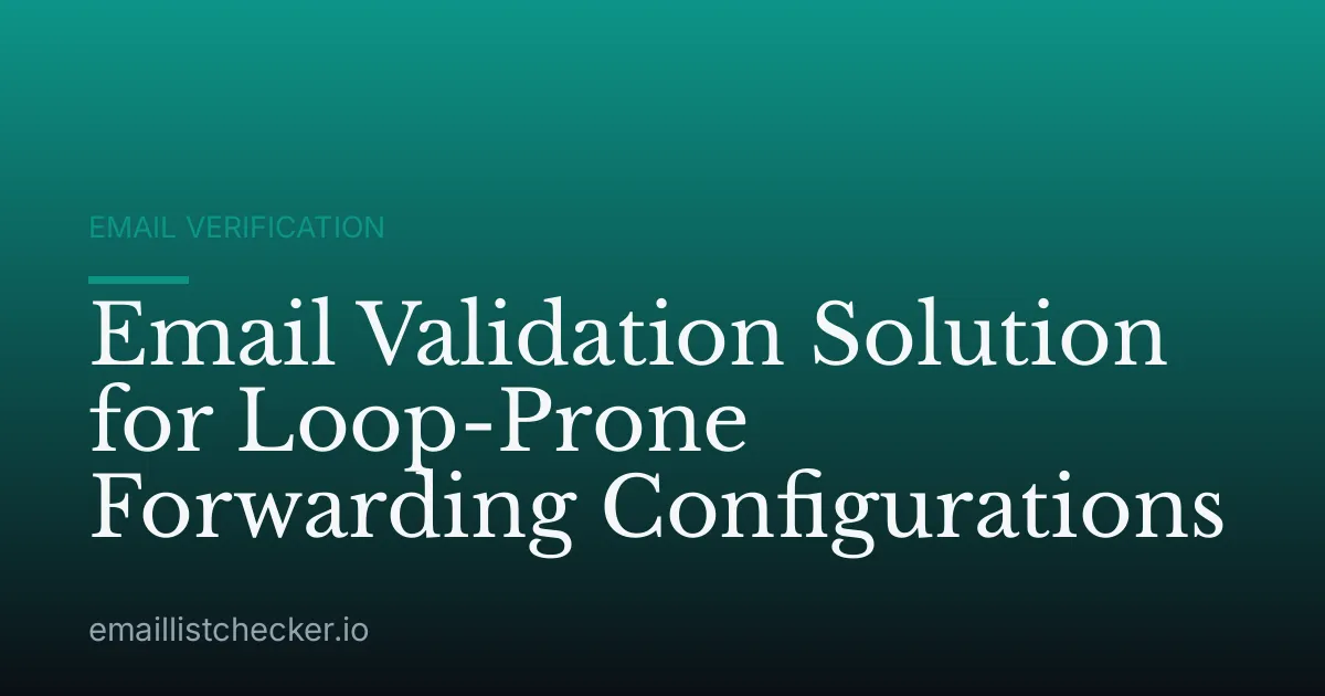 Email Validation Solution for Loop-Prone Forwarding Configurations