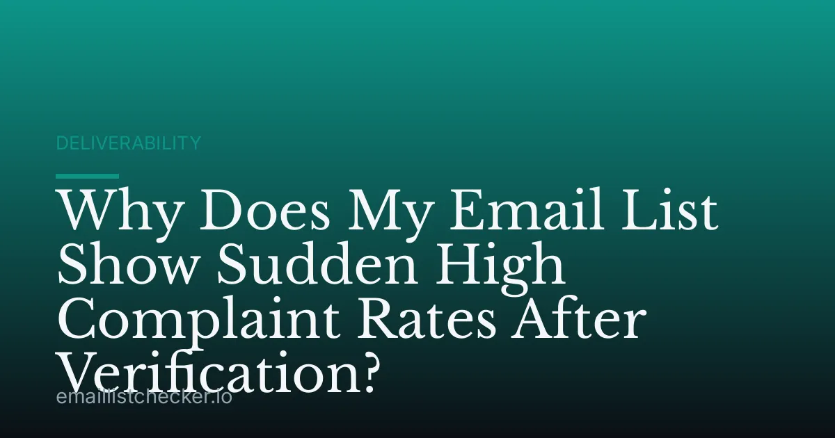Why Does My Email List Show Sudden High Complaint Rates After Verification?