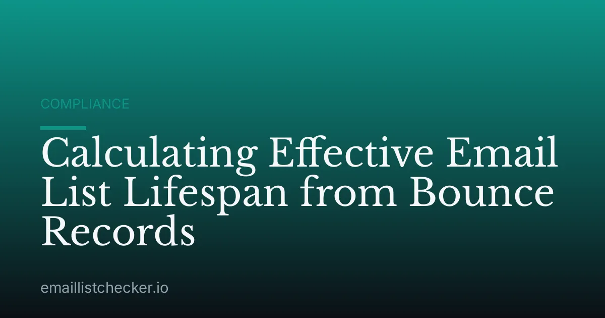 Calculating Effective Email List Lifespan from Bounce Records