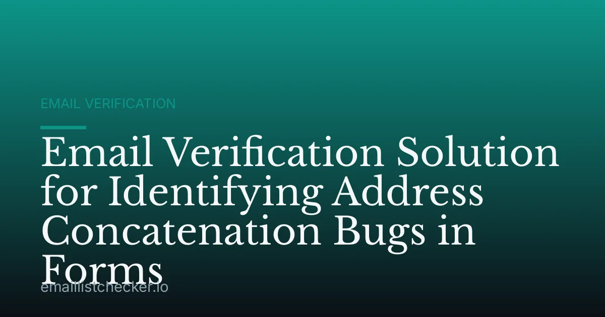 Email Verification Solution for Identifying Address Concatenation Bugs in Forms