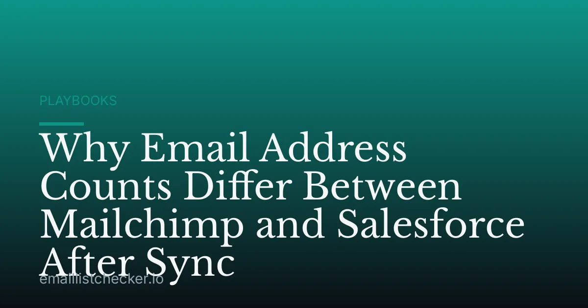 Why Email Address Counts Differ Between Mailchimp and Salesforce After Sync