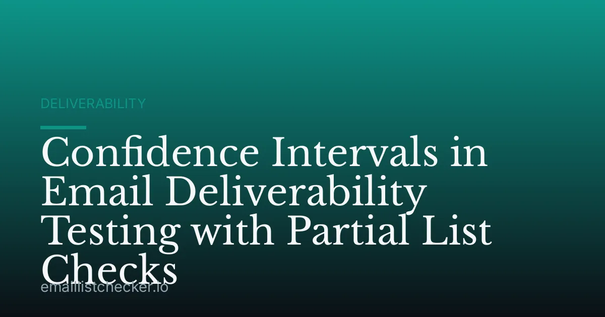 Confidence Intervals in Email Deliverability Testing with Partial List Checks