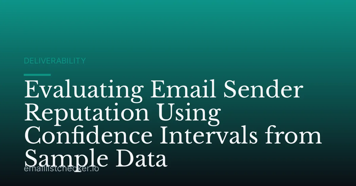 Evaluating Email Sender Reputation Using Confidence Intervals from Sample Data