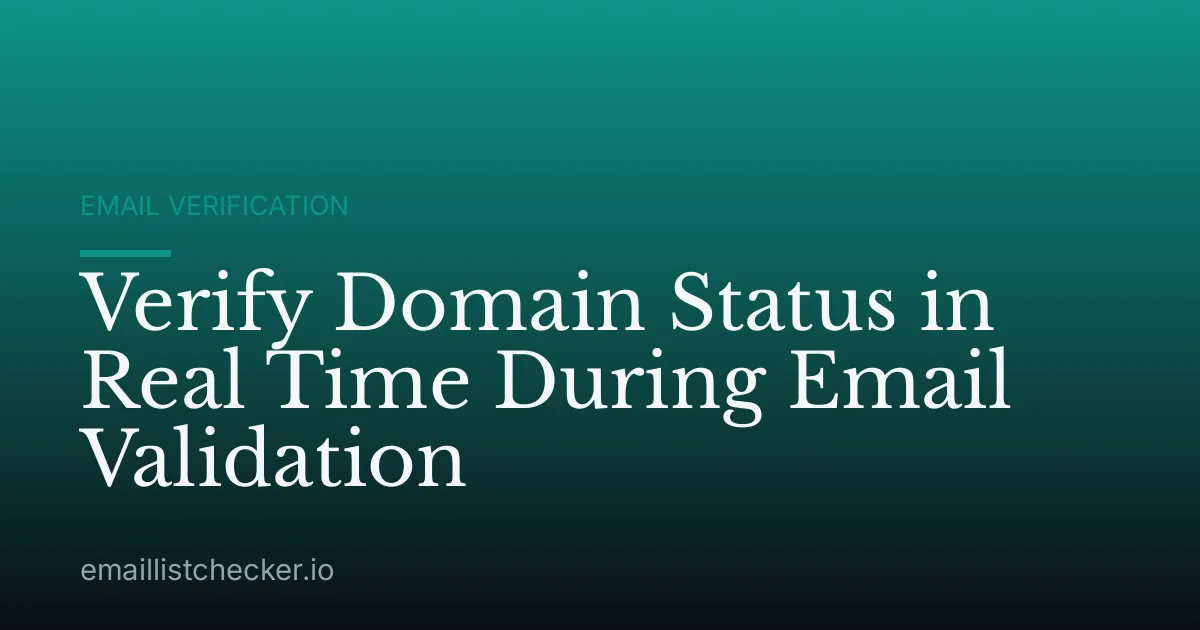 Verify Domain Status in Real Time During Email Validation