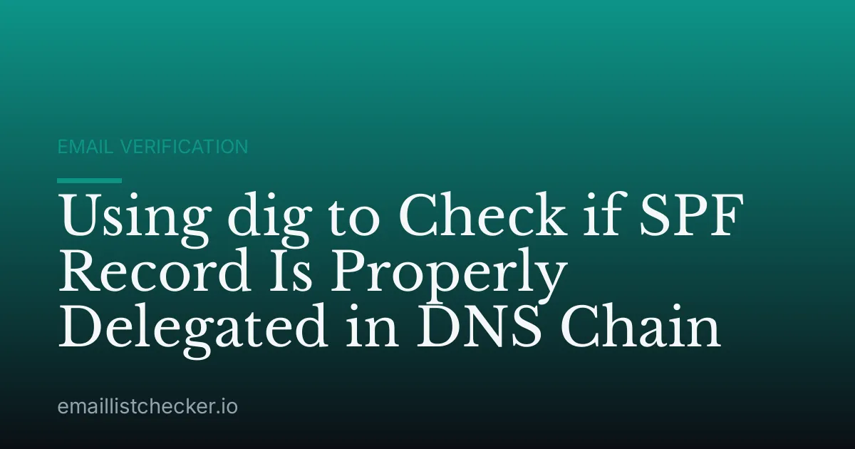 Using dig to Check if SPF Record Is Properly Delegated in DNS Chain