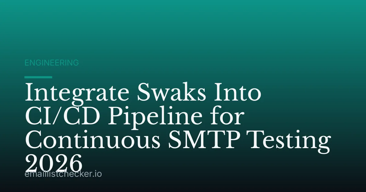 Integrate Swaks Into CI/CD Pipeline for Continuous SMTP Testing 2026
