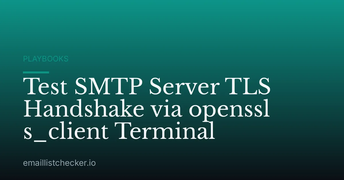 Test SMTP Server TLS Handshake via openssl s_client Terminal
