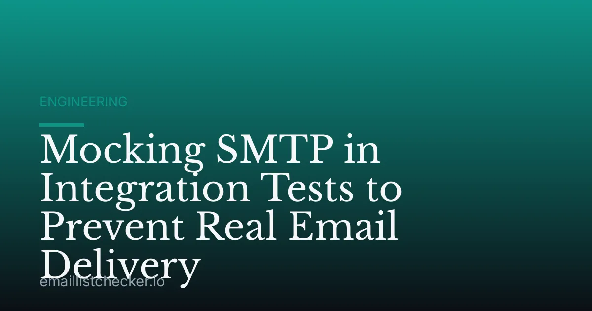 Mocking SMTP in Integration Tests to Prevent Real Email Delivery