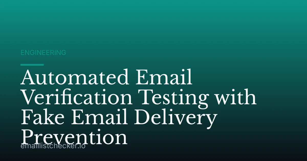 Automated Email Verification Testing with Fake Email Delivery Prevention