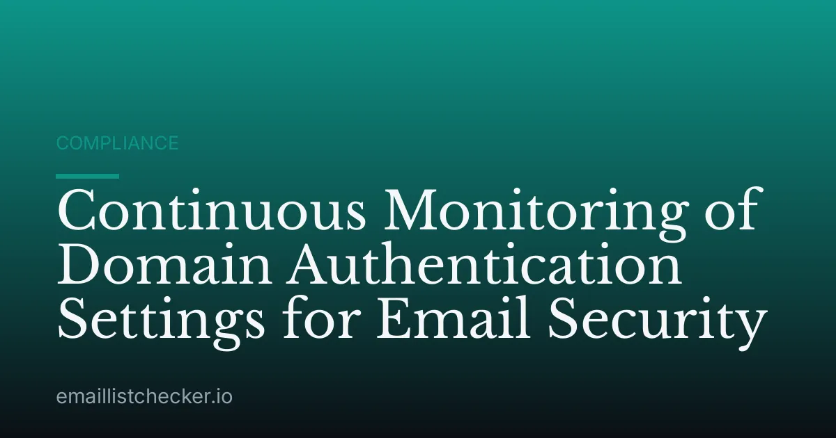 Continuous Monitoring of Domain Authentication Settings for Email Security