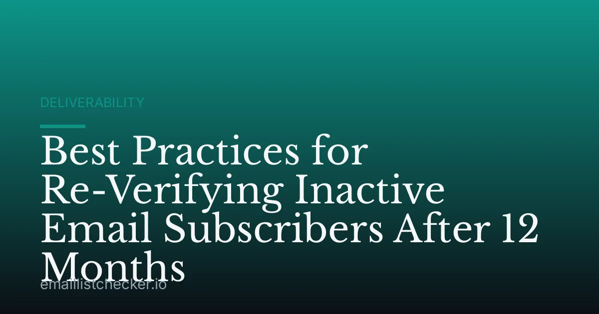 Best Practices for Re-Verifying Inactive Email Subscribers After 12 Months
