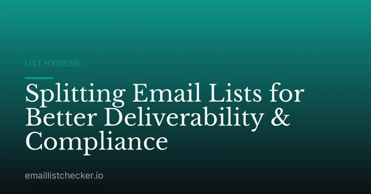 Splitting Email Lists for Better Deliverability & Compliance