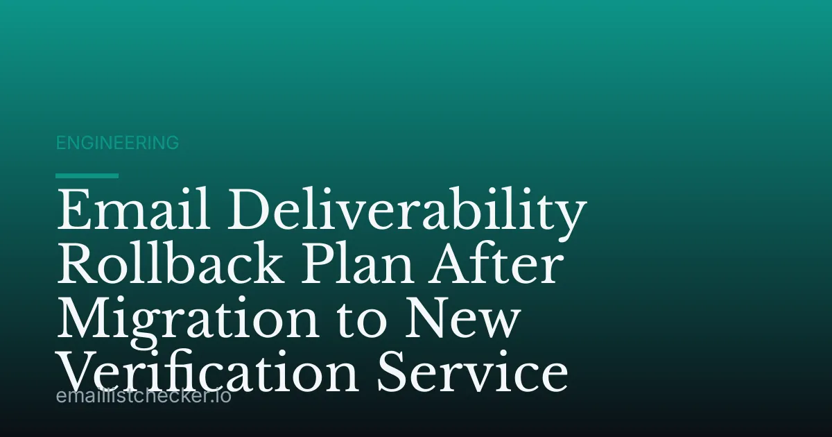 Email Deliverability Rollback Plan After Migration to New Verification Service