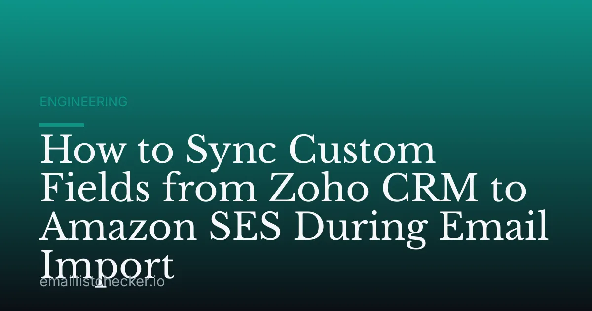 How to Sync Custom Fields from Zoho CRM to Amazon SES During Email Import