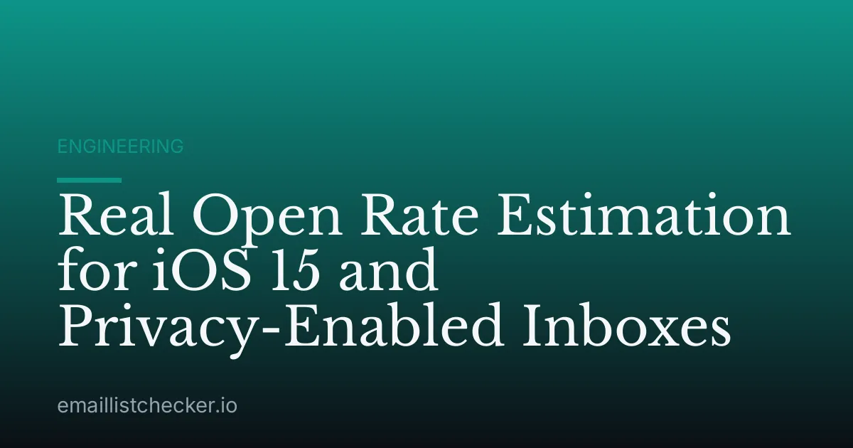 Real Open Rate Estimation for iOS 15 and Privacy-Enabled Inboxes