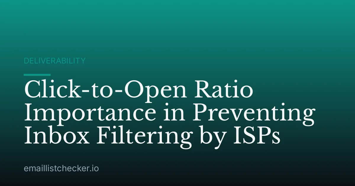Click-to-Open Ratio Importance in Preventing Inbox Filtering by ISPs