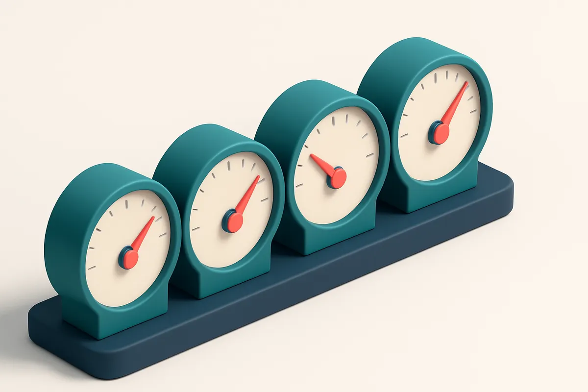 a row of four gauges labeled 550, 450, 250, 530 with red indicators
