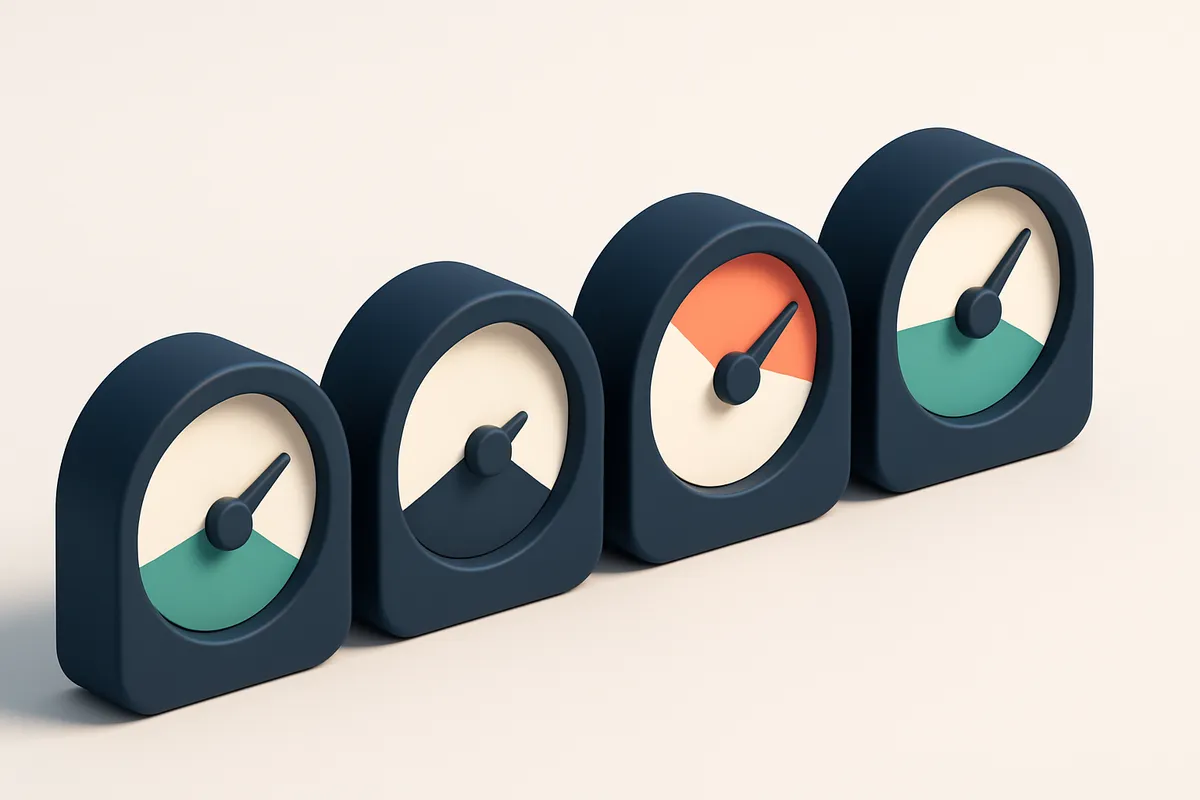 a row of four gauges labeled: Valid, Invalid, Catch-all, Risky