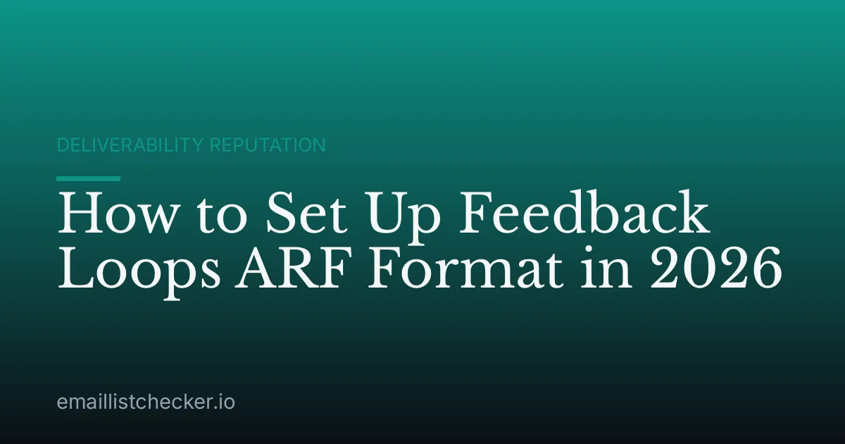 How to Set Up Feedback Loops ARF Format in 2026