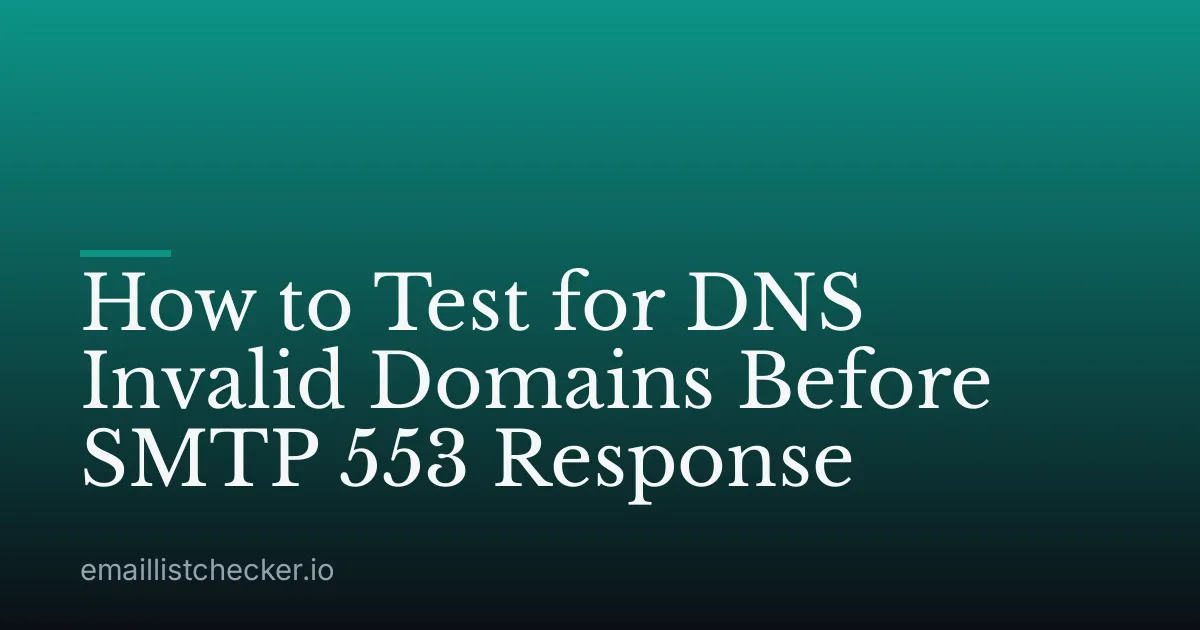 How to Test for DNS Invalid Domains Before SMTP 553 Response