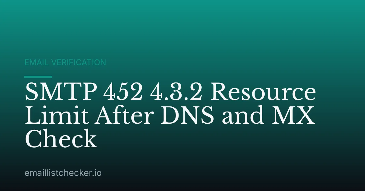 SMTP 452 4.3.2 Resource Limit After DNS and MX Check