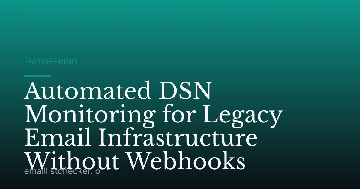 Automated DSN Monitoring for Legacy Email Infrastructure Without Webhooks