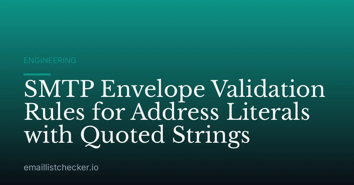 SMTP Envelope Validation Rules for Address Literals with Quoted Strings