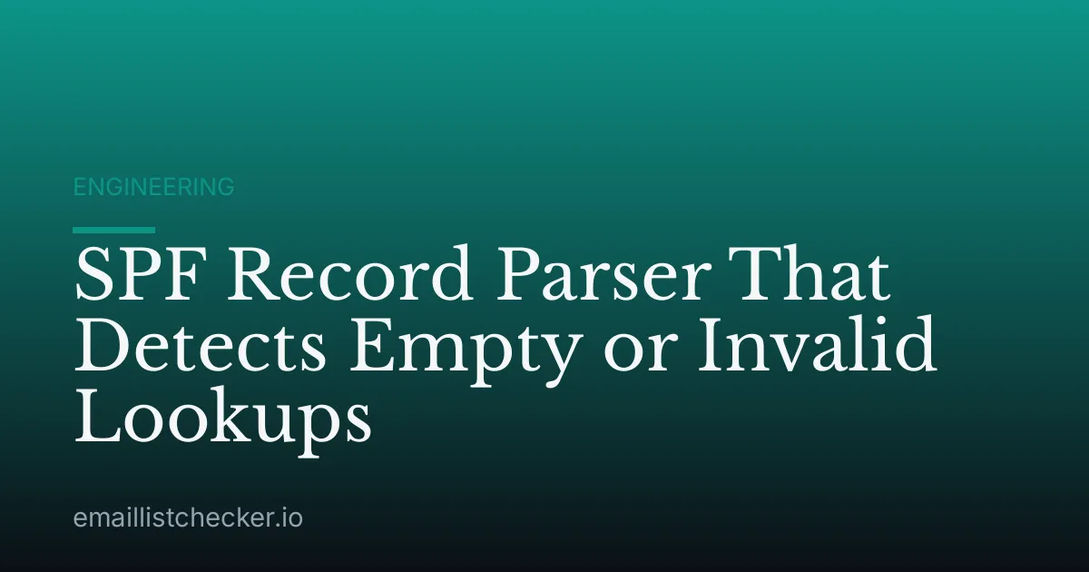 SPF Record Parser That Detects Empty or Invalid Lookups