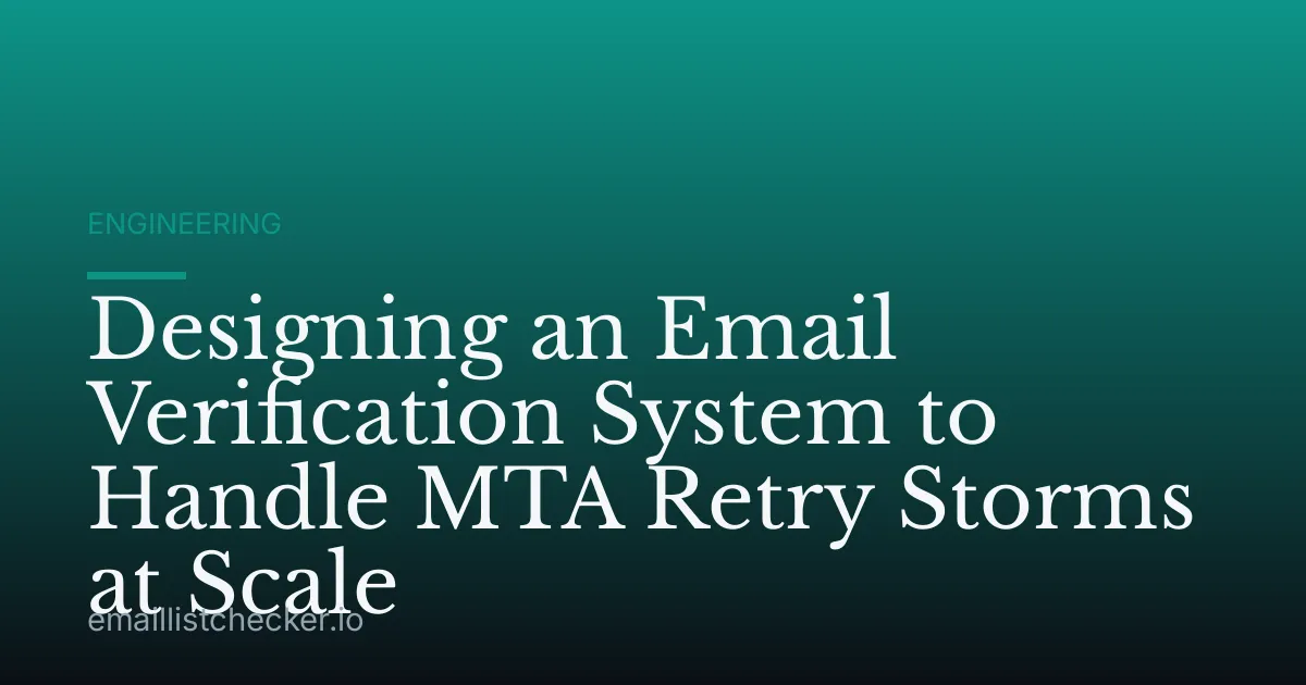 Designing an Email Verification System to Handle MTA Retry Storms at Scale