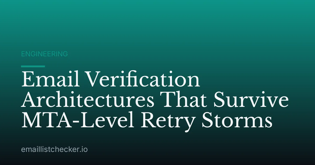 Email Verification Architectures That Survive MTA-Level Retry Storms