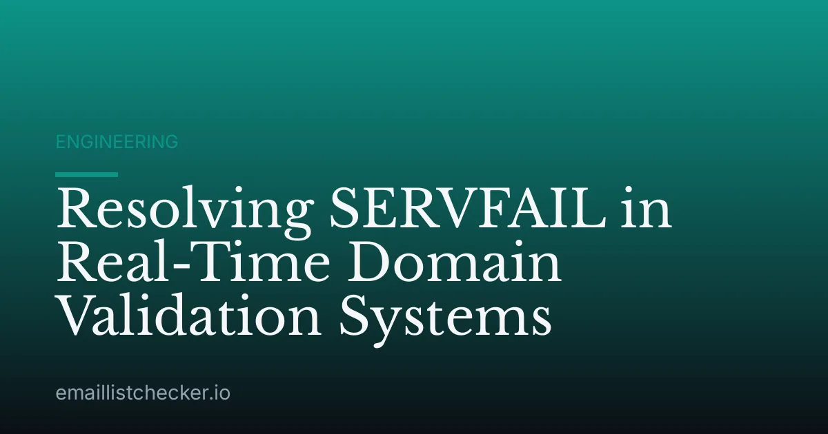 Resolving SERVFAIL in Real-Time Domain Validation Systems