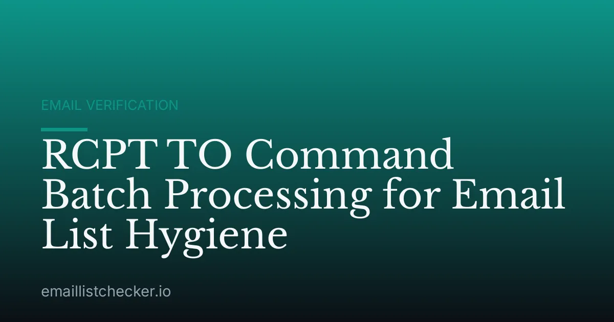 RCPT TO Command Batch Processing for Email List Hygiene