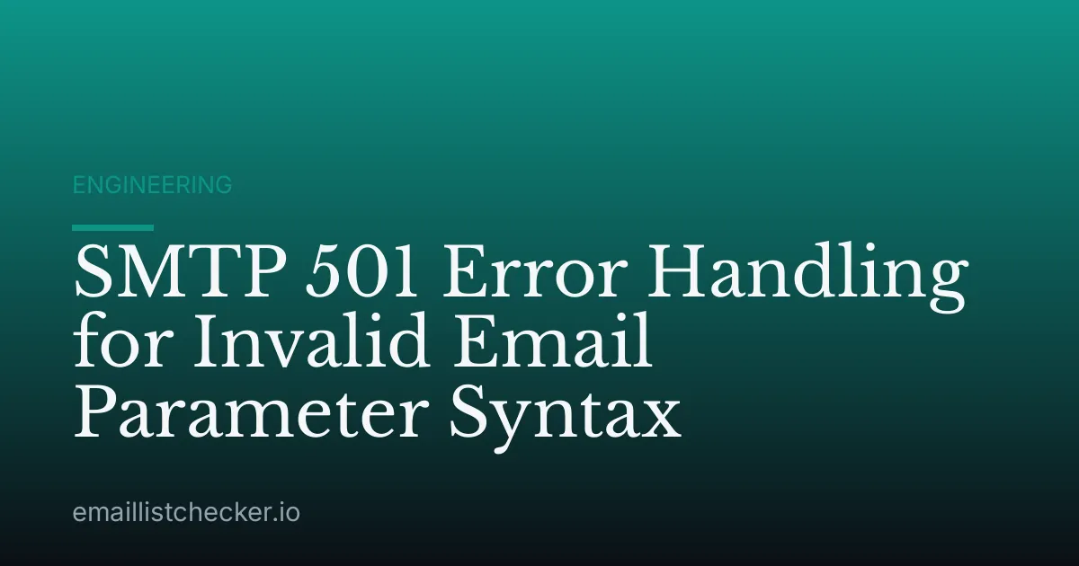 SMTP 501 Error Handling for Invalid Email Parameter Syntax