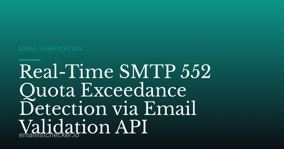 Real-Time SMTP 552 Quota Exceedance Detection via Email Validation API