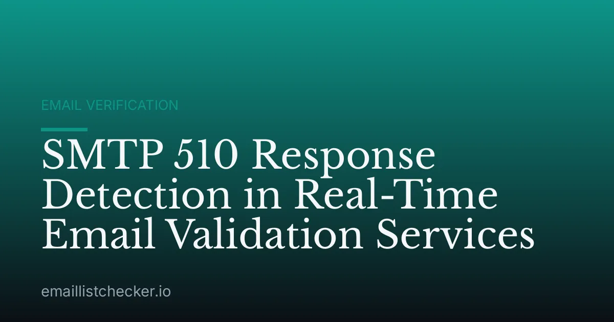 SMTP 510 Response Detection in Real-Time Email Validation Services