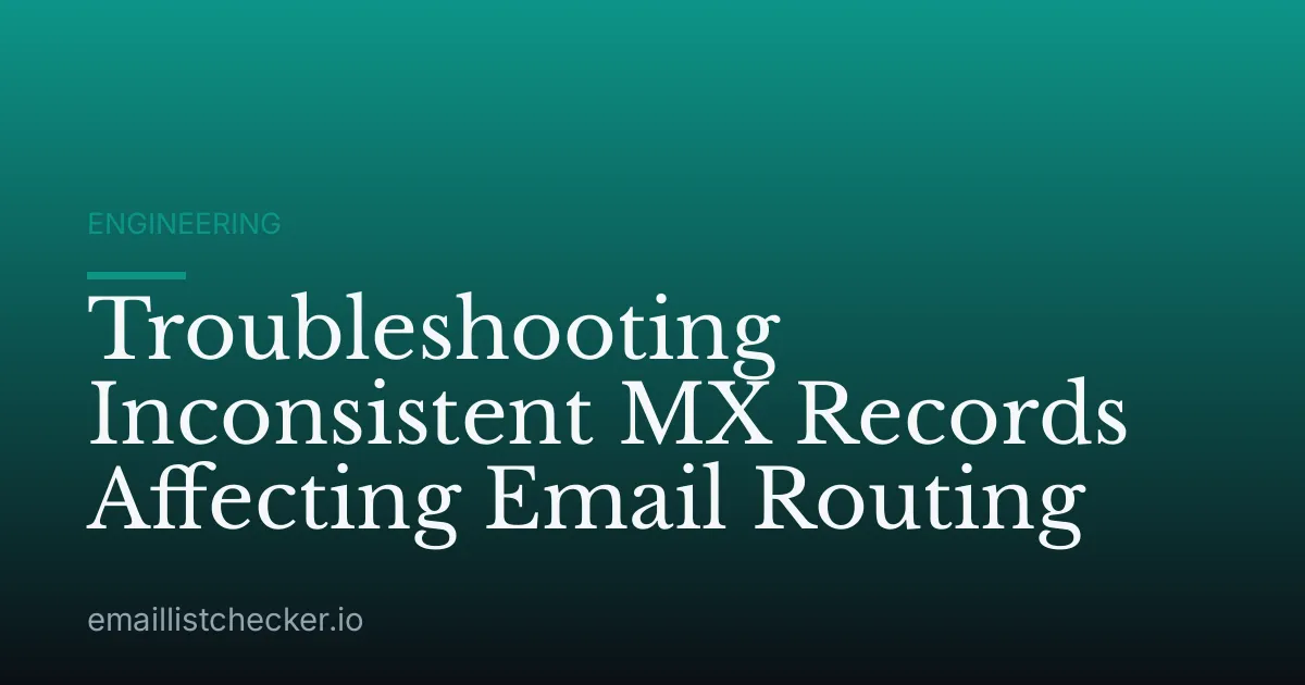 Troubleshooting Inconsistent MX Records Affecting Email Routing
