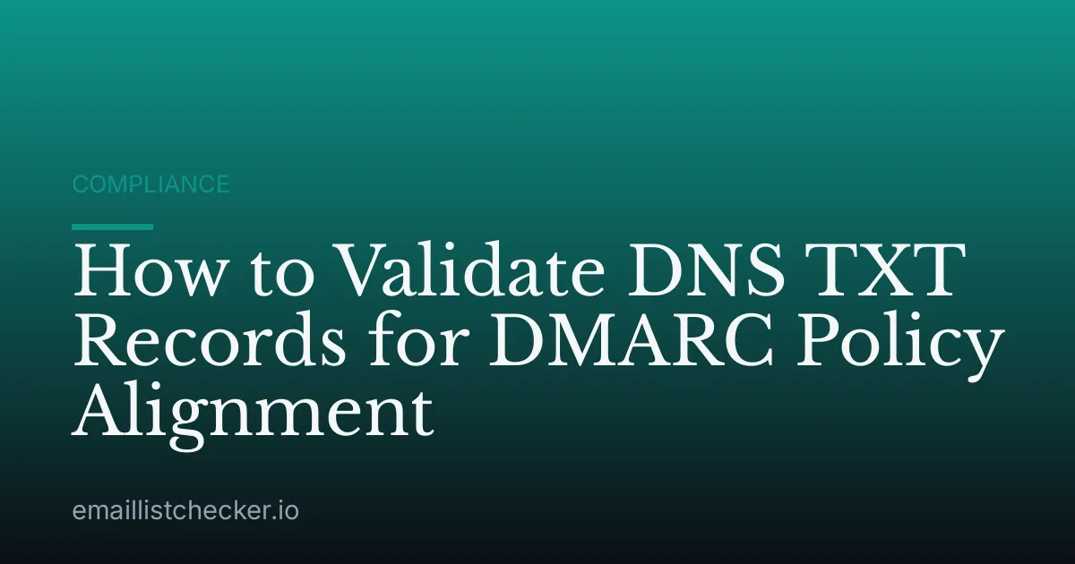 How to Validate DNS TXT Records for DMARC Policy Alignment